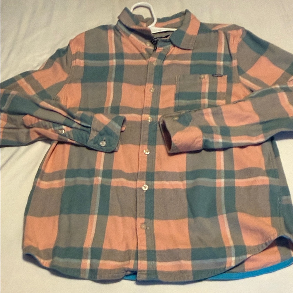 Chubbies Plaid Shirt in Coral and Mint